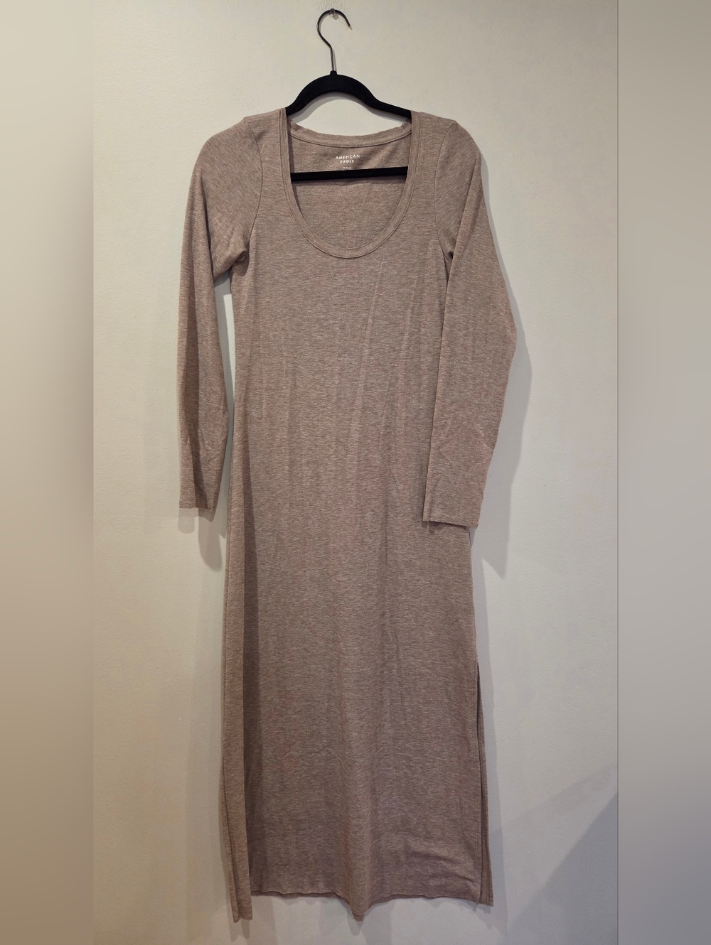 AMERICAN EAGLE Long-Sleeve Plush Maxi Dress
